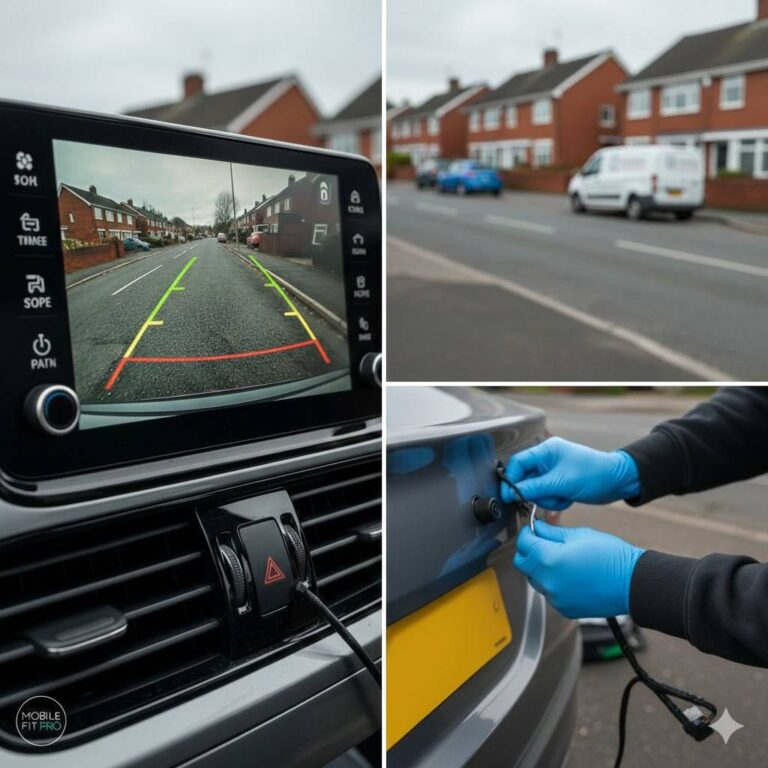 Reverse parking camera installation in Liverpool carried out by expert auto electricians on site.