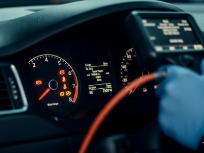 Flashing engine light diagnostics carried out by auto electricians onsite.